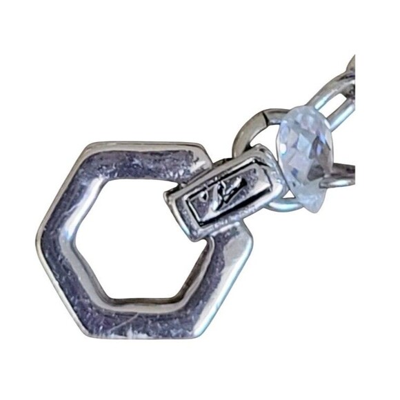 Swarovski Triple Strand Pendant Faux Pearl Crystal Necklace Swan Signed - Picture 6 of 10